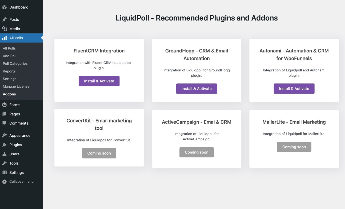 LiquidPoll add-ons