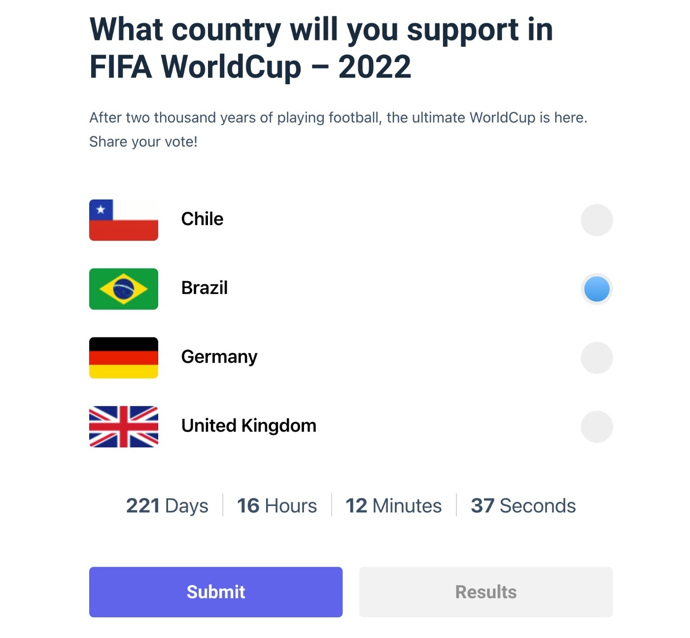 An example of a poll from LiquidPoll