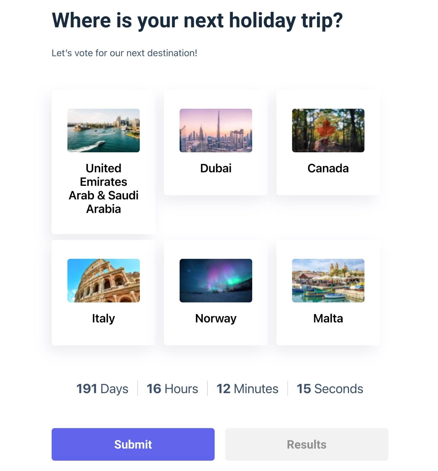 An example of a poll from LiquidPoll