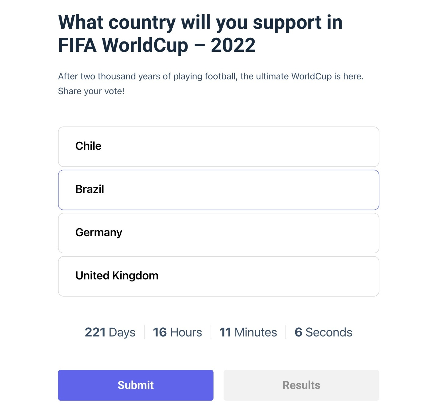 An example of a poll from LiquidPoll