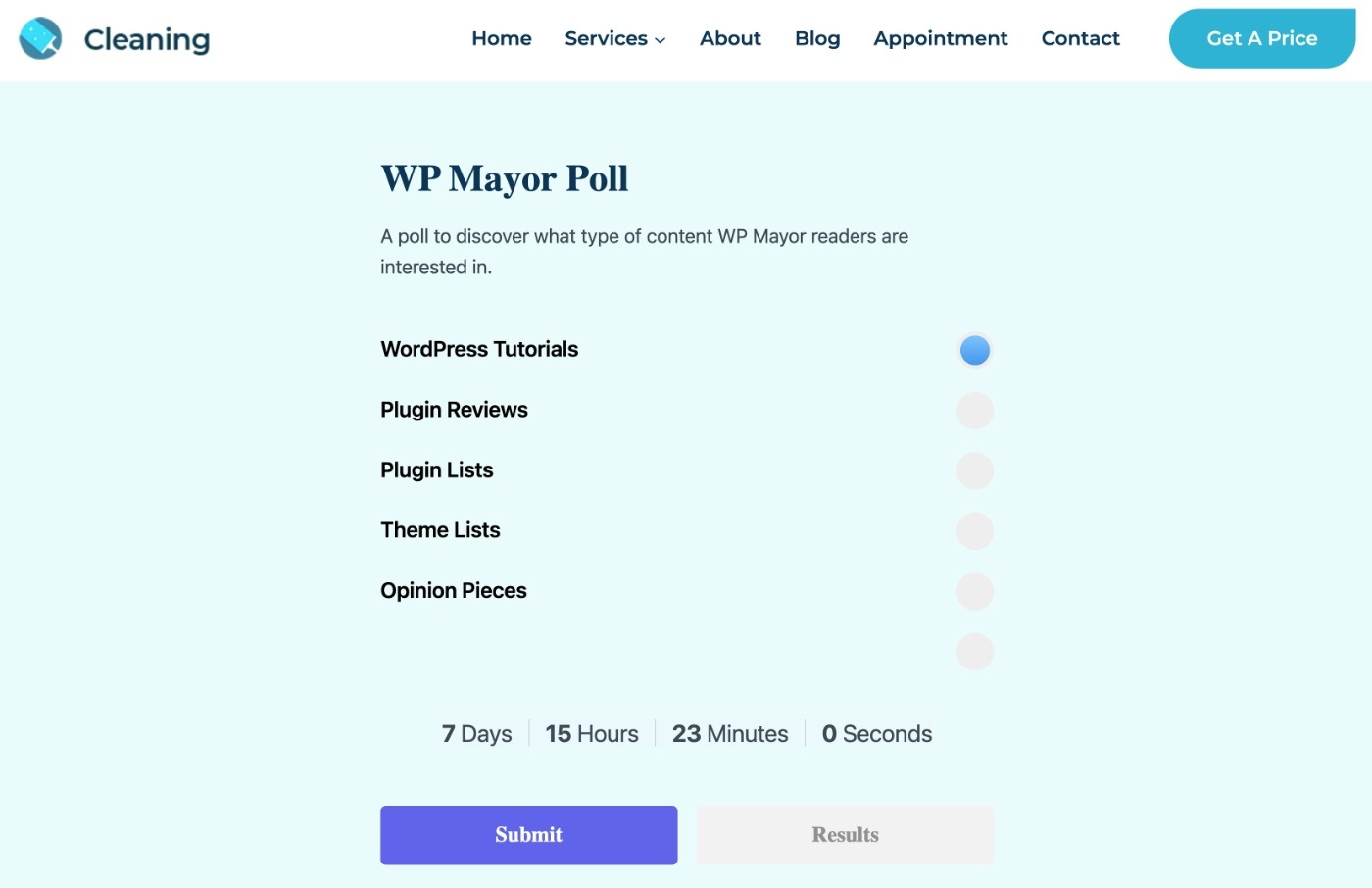 Example of a poll