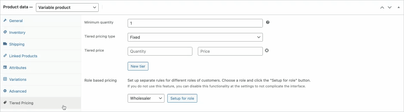 Setting up role-based pricing is easy and intuitive.
