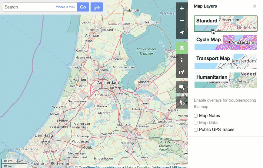 Example of tile overlays on maps