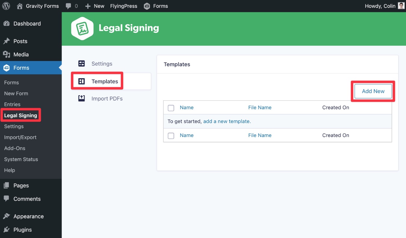 Create a contact template