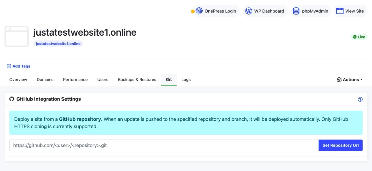 Git deployments