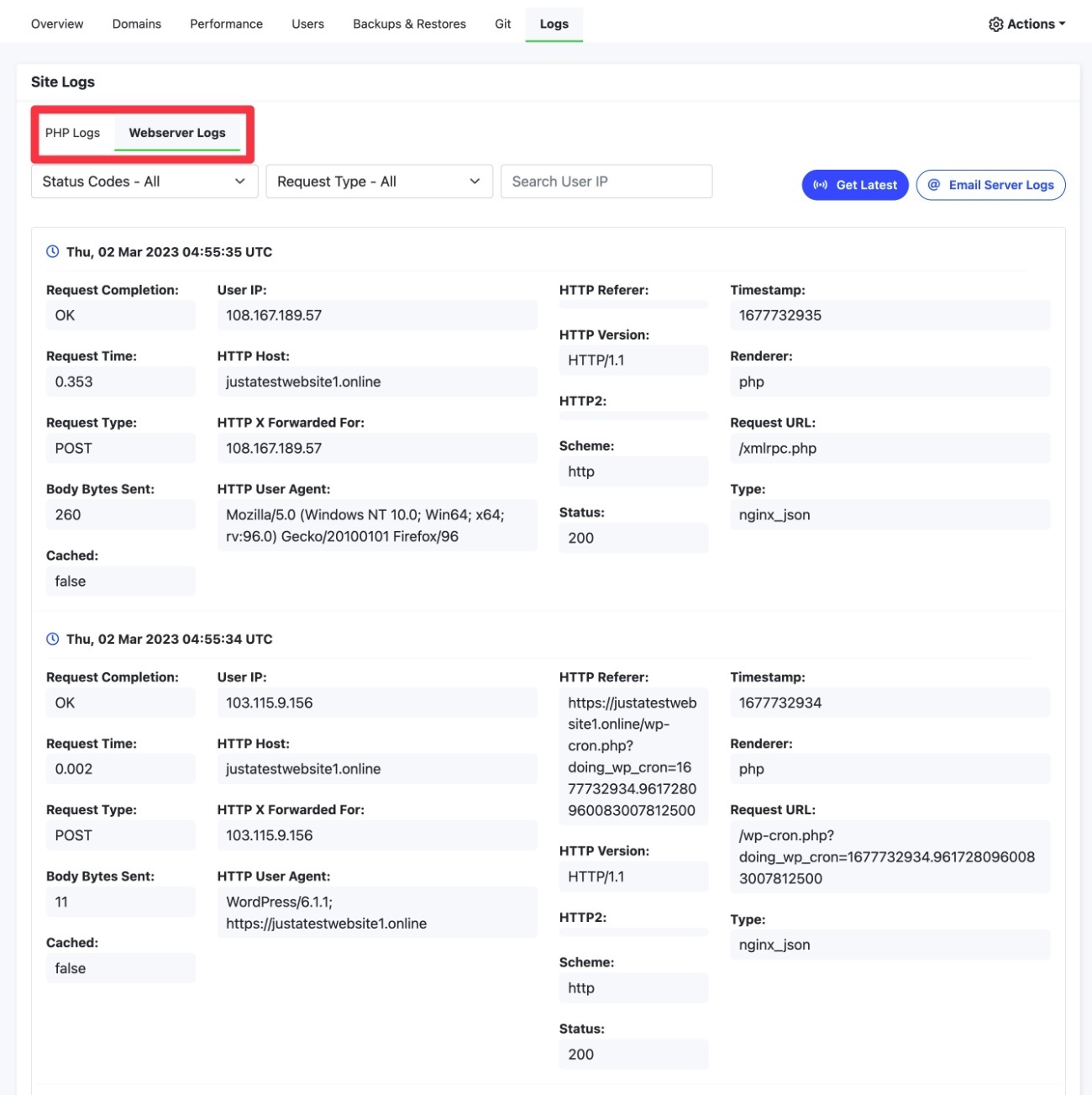 Pressable logs