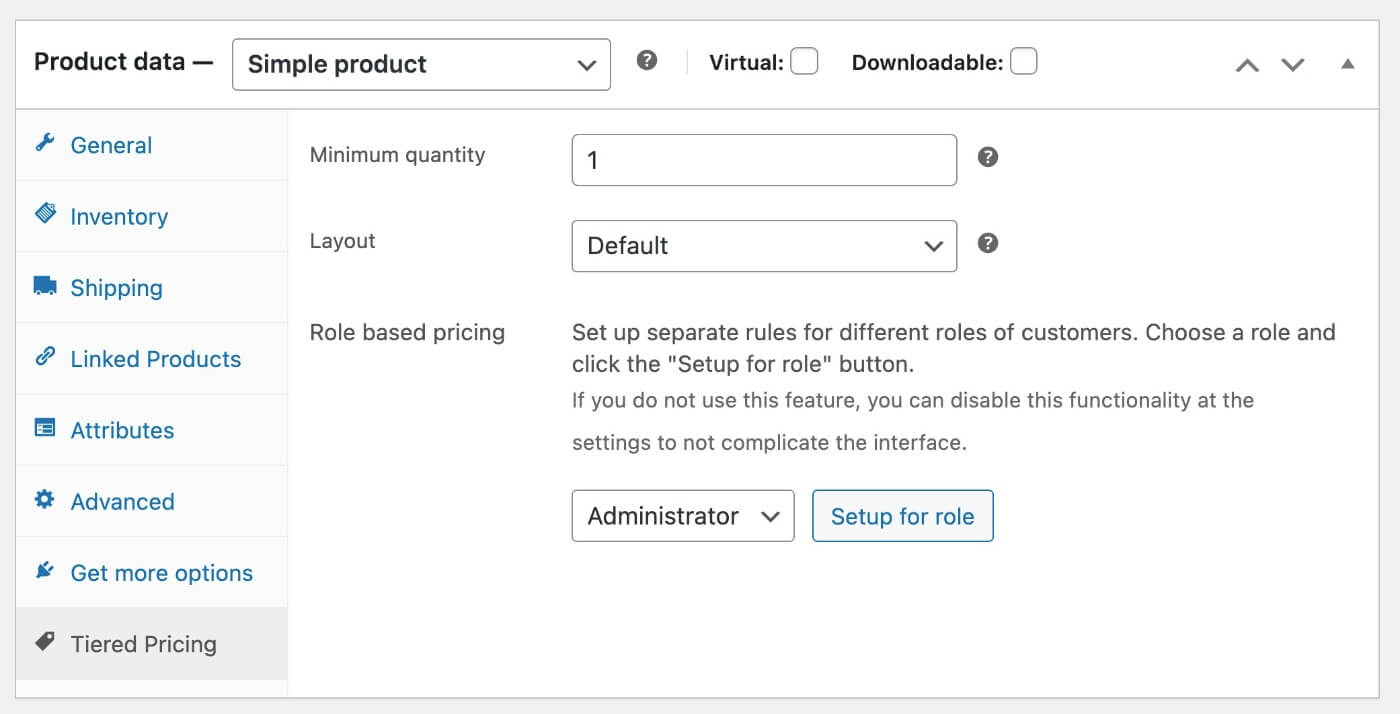 Individual product rules