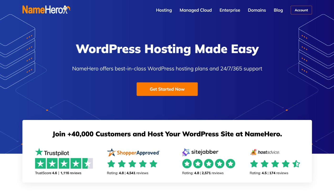NameHero WordPress hosting