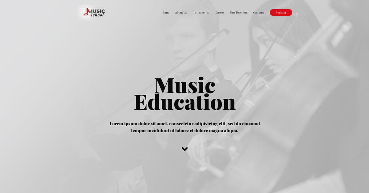 Music Education One-Page Astra Theme Template