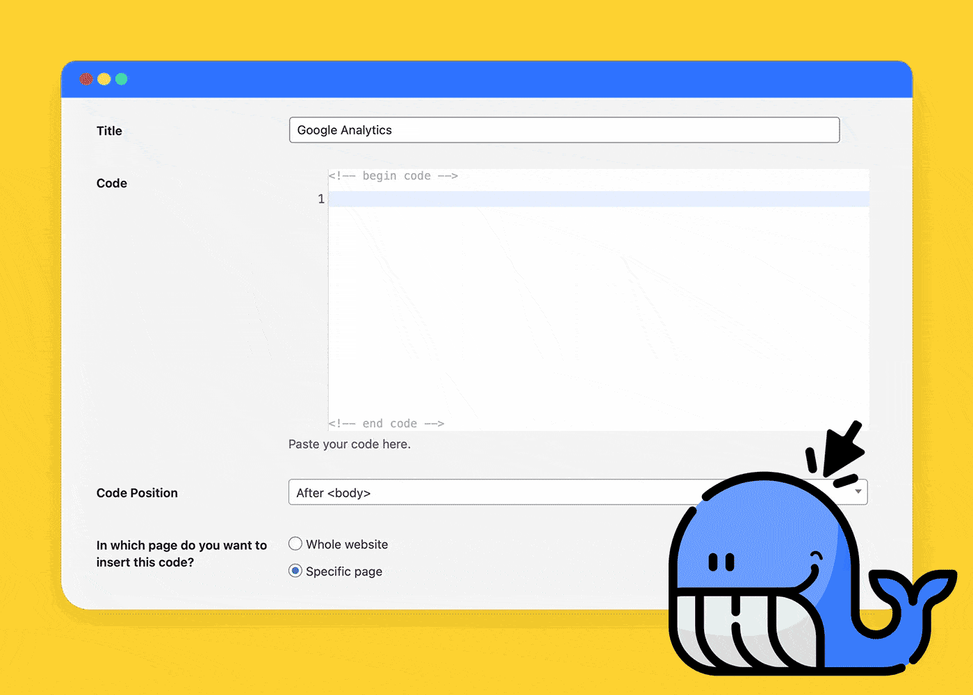 use ClickWhale to place tracking codes