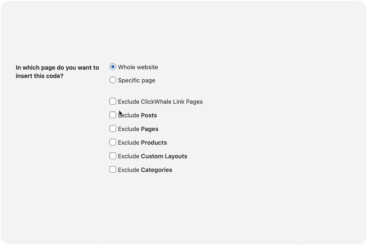 ClickWhale can exclude scripts from running on specific pages