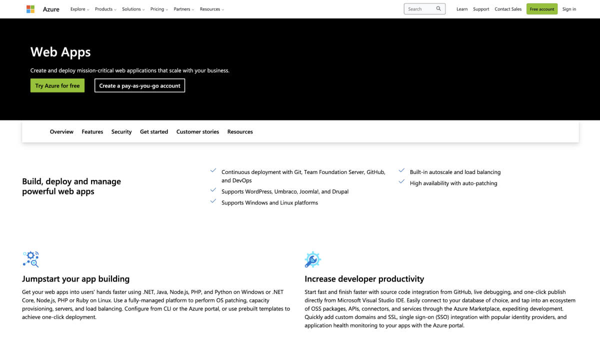 Microsoft Azure Web Apps - using multi-tenancy