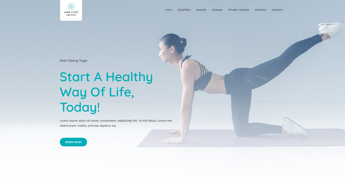 Yoga Studio One Page Astra Theme