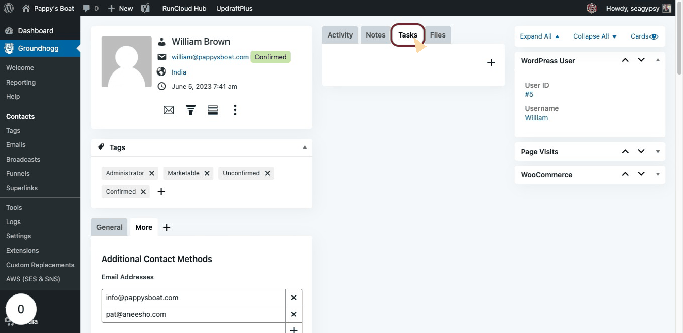 Create routine tasks for data cleaning in Groundhogg