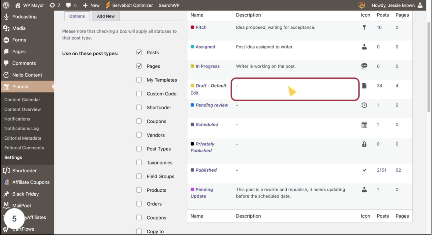 PublishPress Status Settings