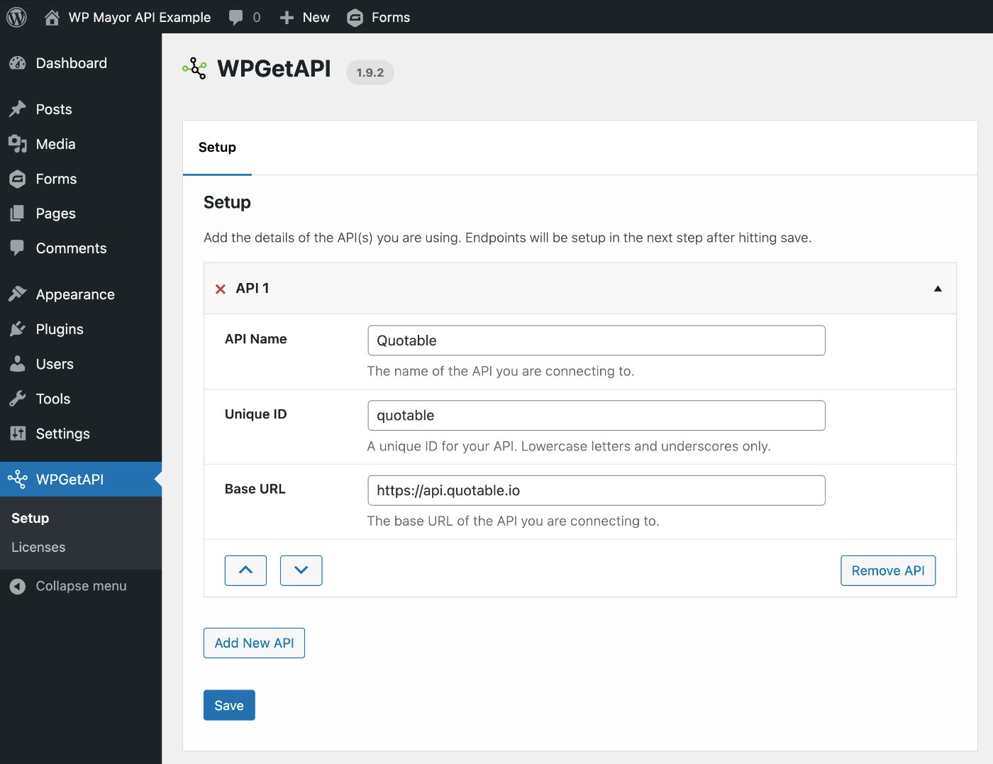 Adding a new API