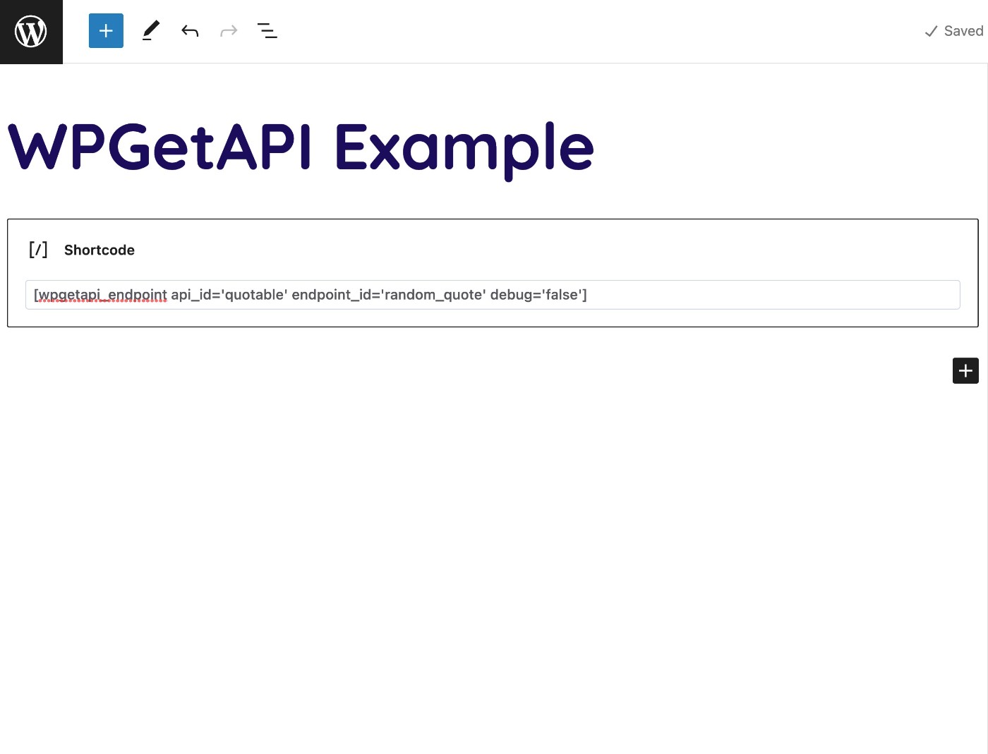 WPGetAPI shortcode