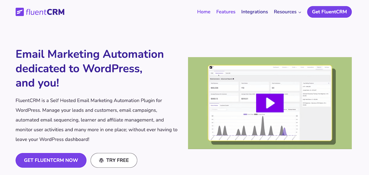 FluentCRM email marketing automation tool