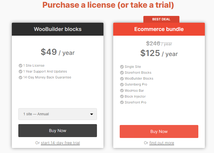 WooBuilder Blocks Plugin