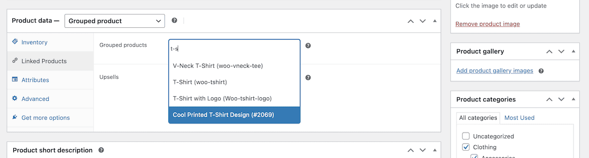 Choosing products to include in the grouped collection within WooCommerce.