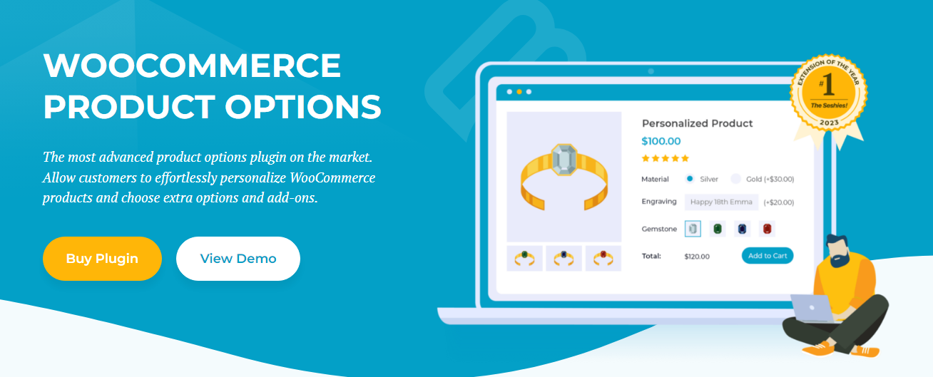 The WooCommerce Product Options plugin header image.