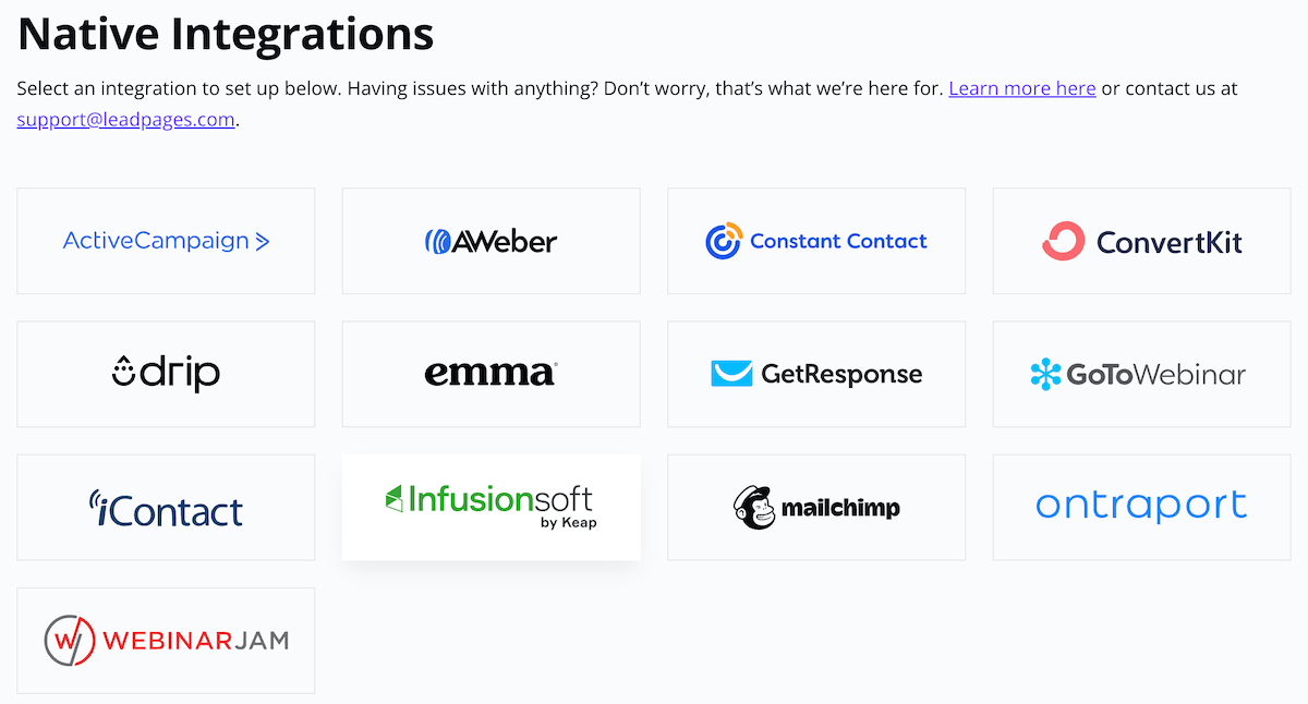 Integrate your landing page with a popular email marketing platform or CRM.