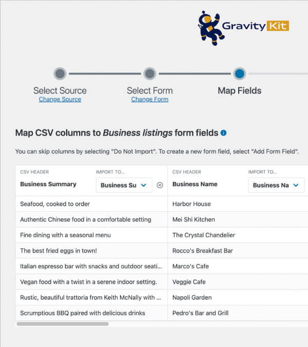 Import Gravity Forms Entries