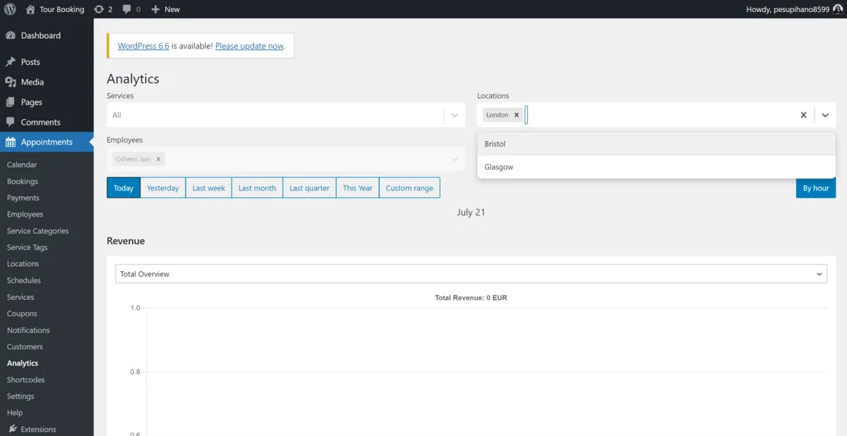 Screenshot of Analytics Dashboard to utilize data based insights 