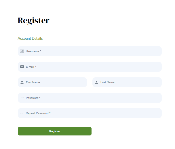 The "Register" form in Paid Member Subscriptions