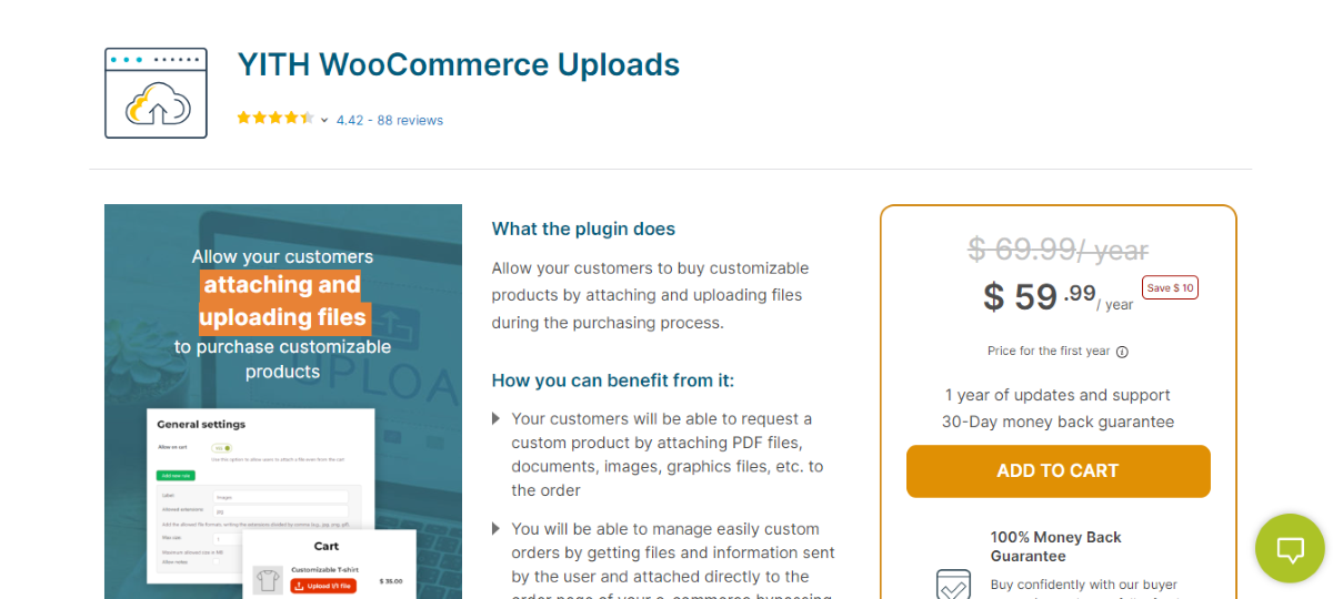 The YITH WooCommerce Uploads home page.