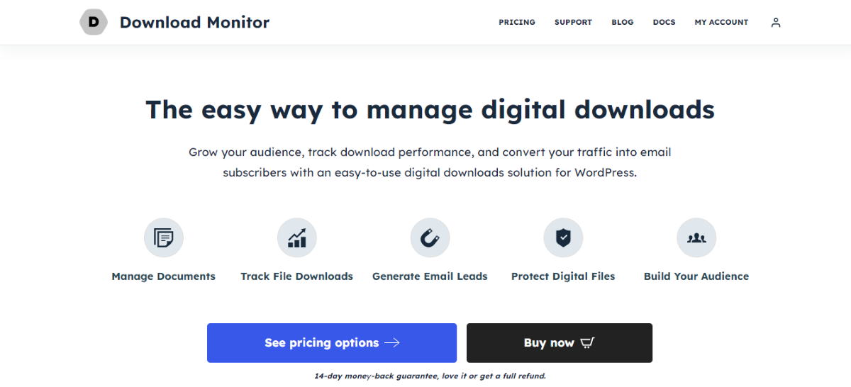 The Download Monitor home page.