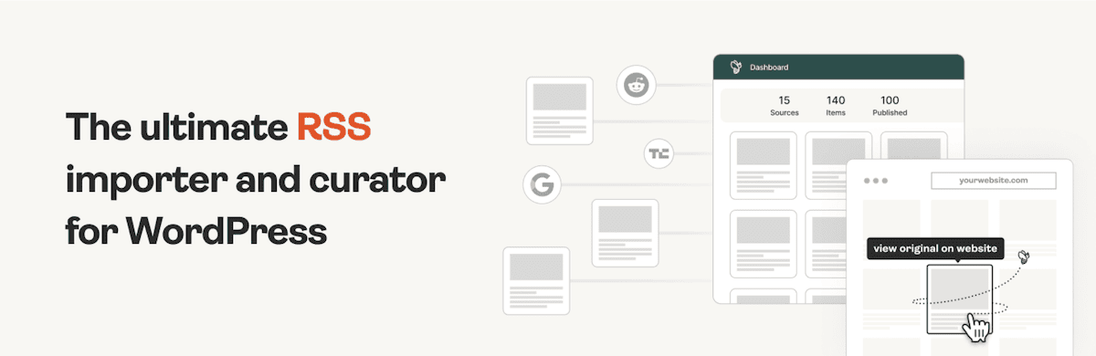 The WP RSS Aggregator header image from WordPress.org.