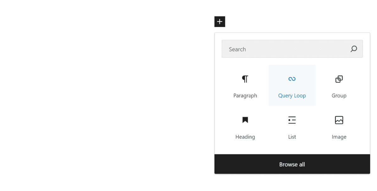 Accessing the Query Loop Block within a WordPress post.