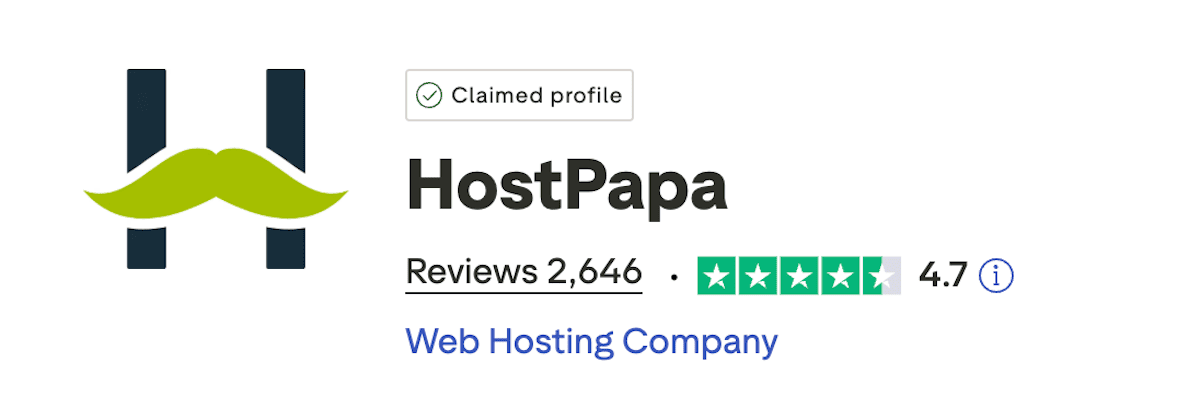 HostPapa's TrustPilot scores.