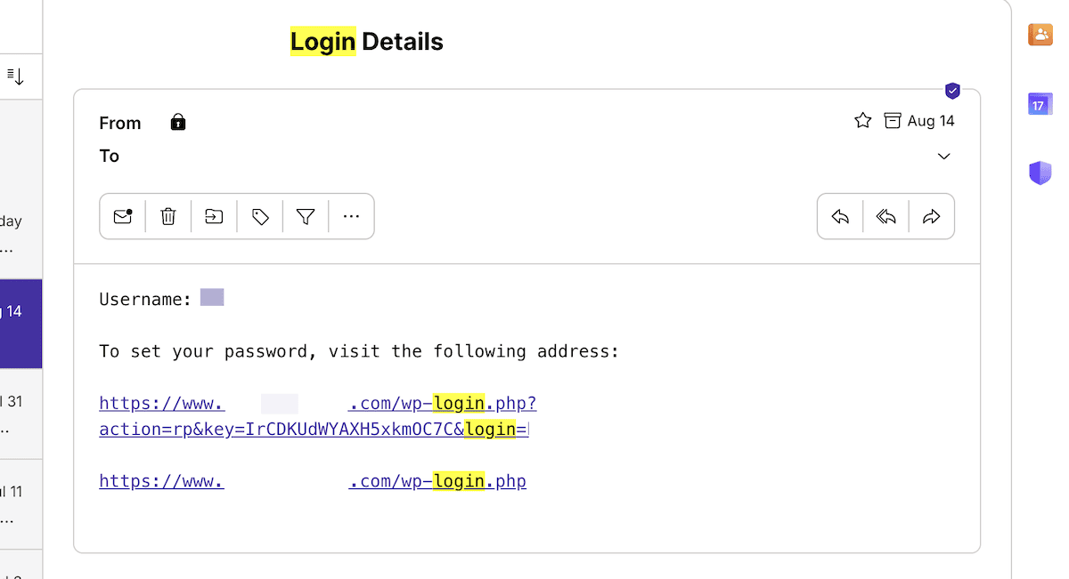 A transactional email from a website that asks a user to head to dedicated sign in link.