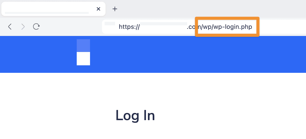 A website using a custom /wp/ directory in order to host the WordPress login page.