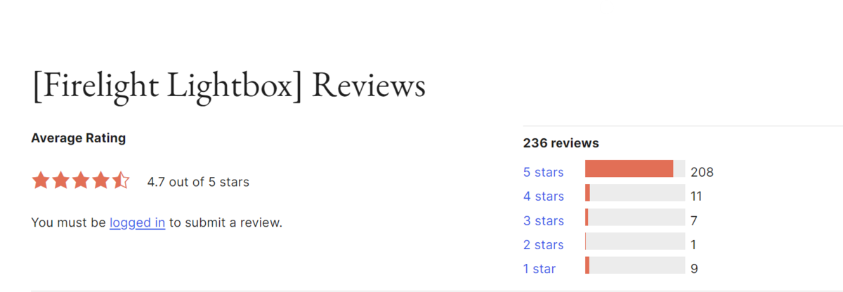 The WordPress.org reviews screen for Firelight Lightbox.