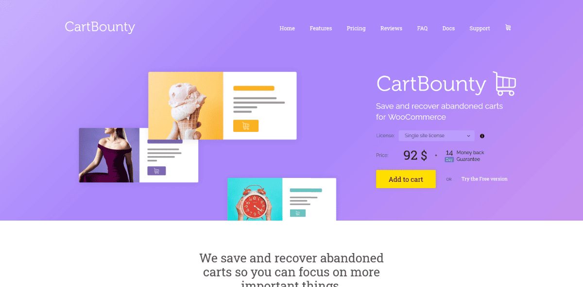 CartBounty Home page