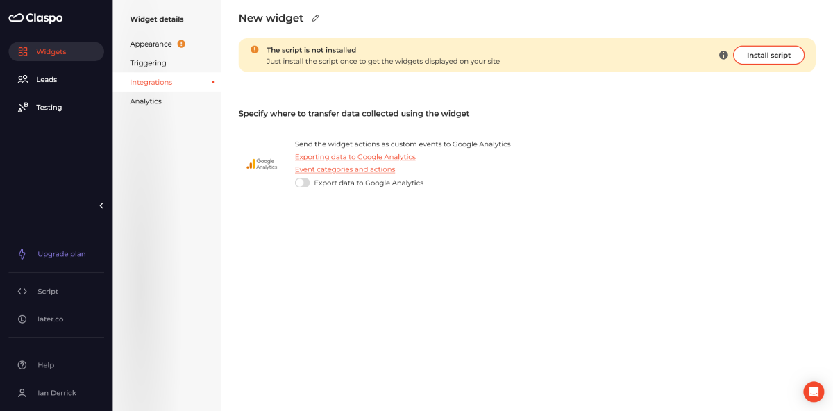 Connecting Claspo WordPress Plugin to other integrations.