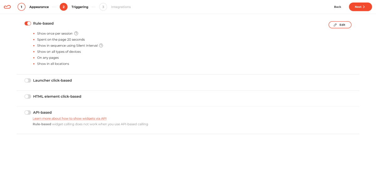 Setting up popup triggers within Claspo.