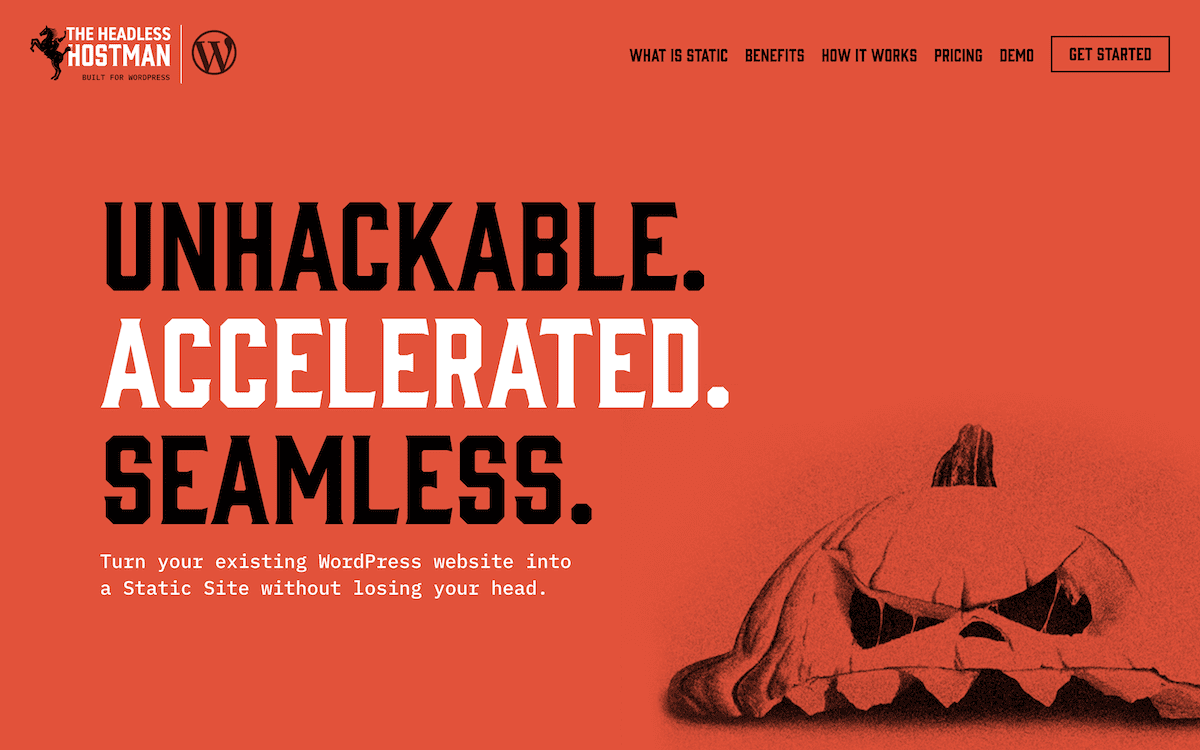 The Headless Hostman homepage.