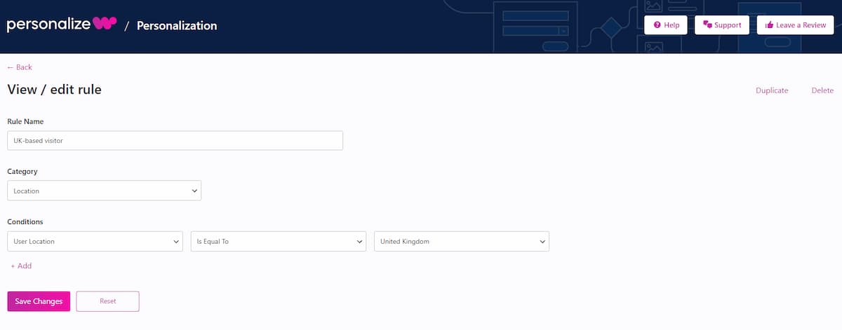 how to add additional PersonalizeWP location-based rules