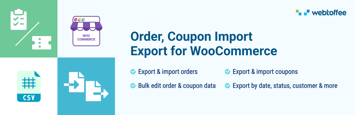 Order Export and Order Import for WooCommerce plugin header image from WordPress.org.