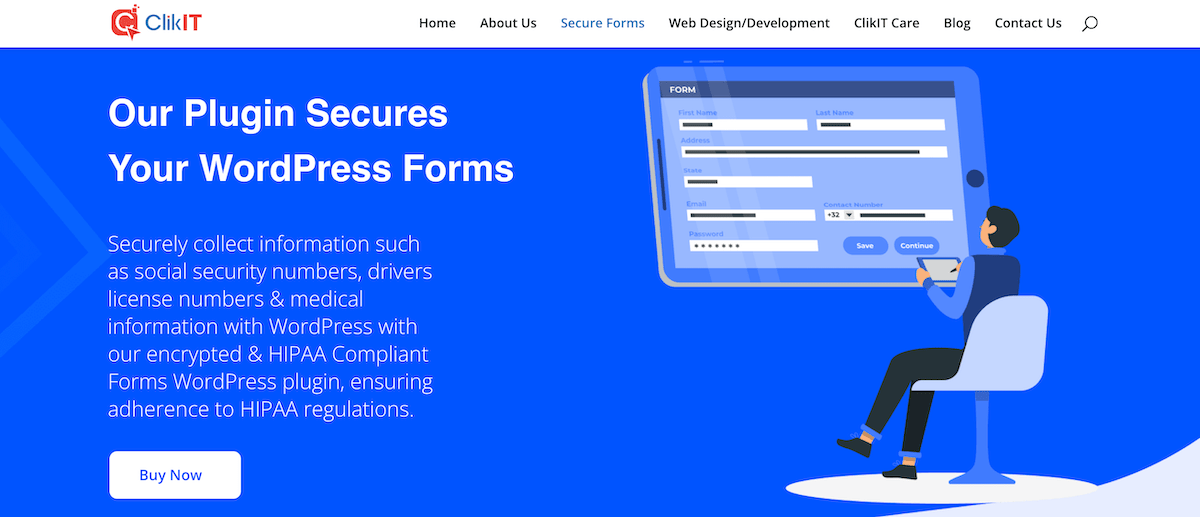 The Secure Forms plugin homepage.