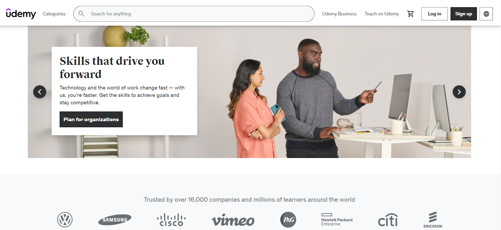 The Udemy website.