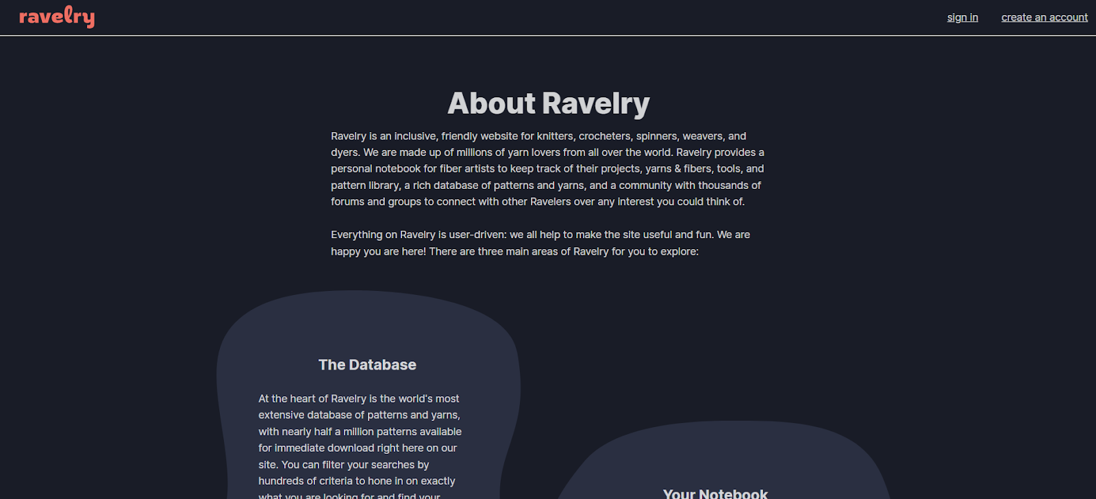 The Ravelry website.