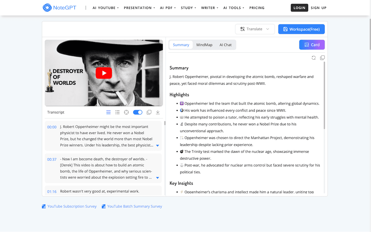 The NoteGPT app.