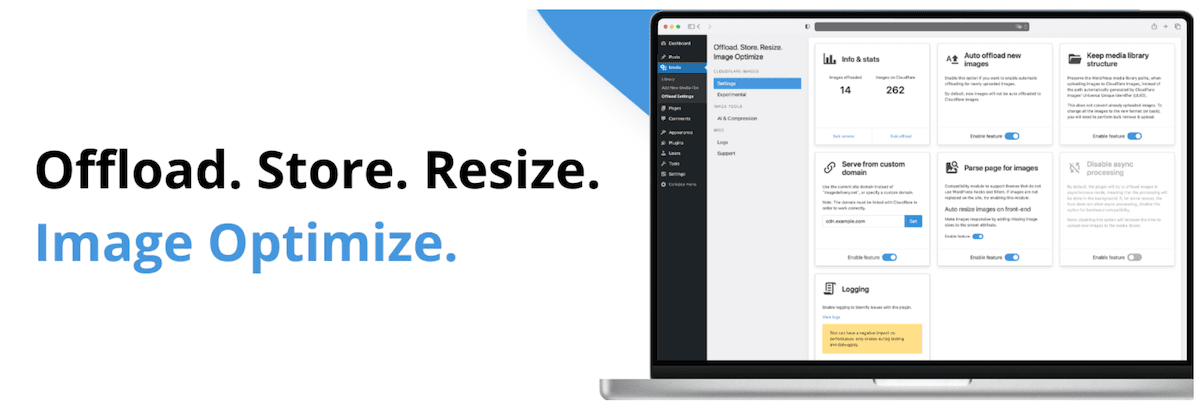 The Offload, AI, and Optimize with Cloudflare Images plugin header image from WordPress.org.