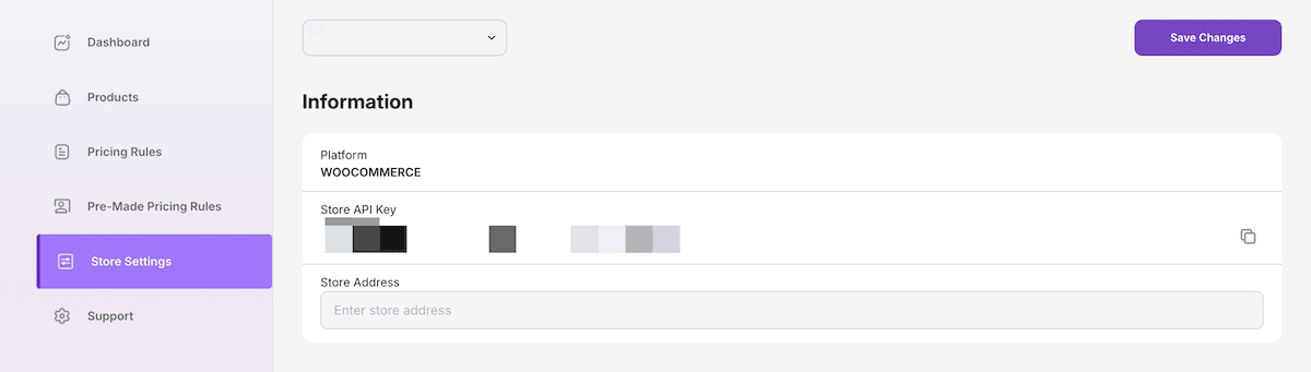 The Store Settings screen within Flex Pricing.