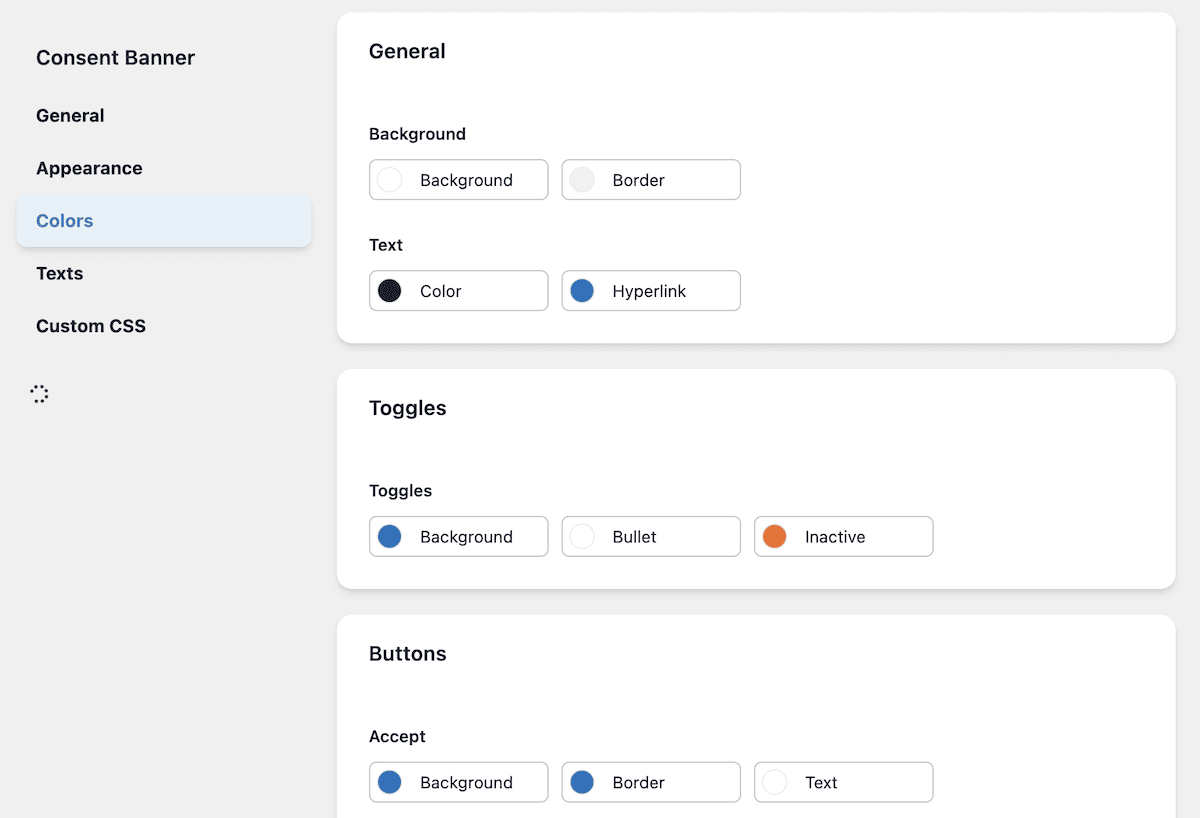 Using the banner editor to change display colors.